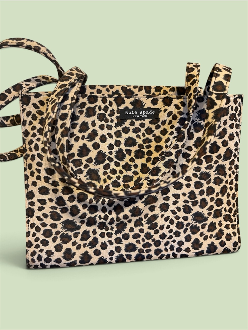 Vintage kate spade Leopard-Print Tote in Brown and Black